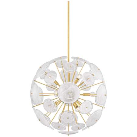 Mitzi Tamara 9 Light 30" Wide Sputnik Chandelier Aged Brass