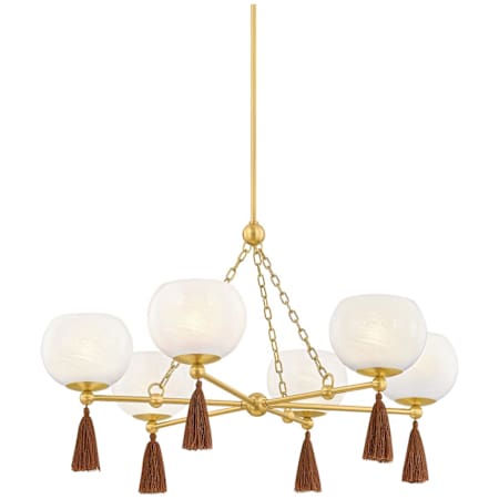 Mitzi Niya 6 Light 36" Wide Chandelier Aged Brass