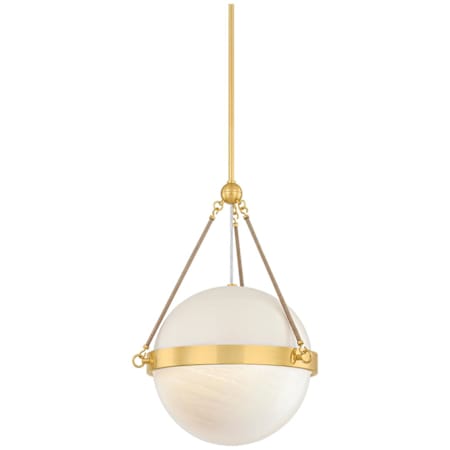Mitzi Abbie 18" Wide Pendant Aged Brass / Soft Bisque