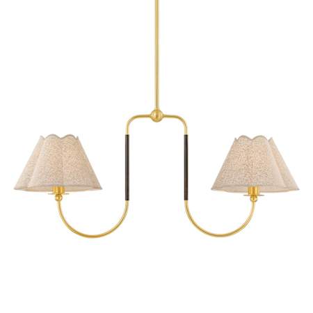 Mitzi Janie 2 Light 12" Wide Linear Chandelier Aged Brass / True Bronze