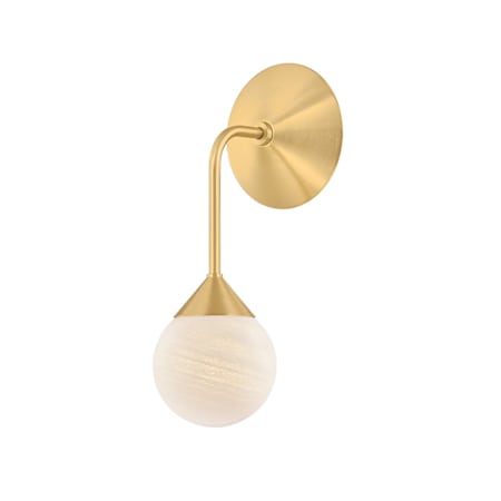 Mitzi Natasha 12" Tall Wall Sconce with Cloud Glass Shade Aged Brass