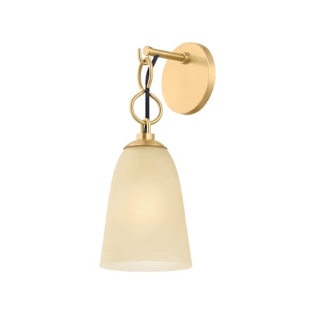 Mitzi Christine 15" Tall Wall Sconce with Champagne Etched Glass Shade Aged Brass