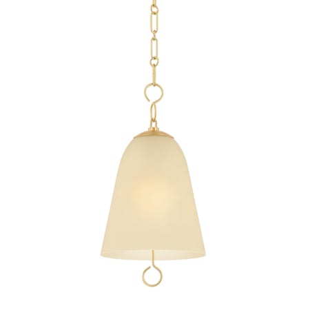 Mitzi Christine 14" Wide Pendant with Champagne Etched Glass Shade Aged Brass