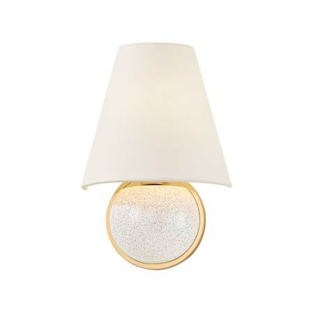 Mitzi Marlena 12" Tall Wall Sconce with Linen Shade Aged Brass