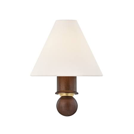 Mitzi Candice 11" Tall Wall Sconce with Linen Shade Aged Brass