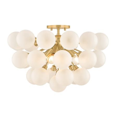 Mitzi Antoneta 3 Light 21" Wide Semi-Flush Ceiling Fixture Aged Brass