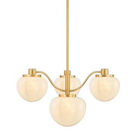 Mitzi Kristen 4 Light 30" Wide Chandelier Aged Brass