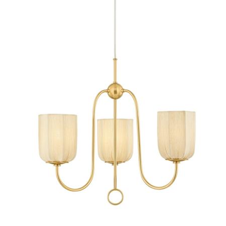 Mitzi Samantha 3 Light 21" Wide Chandelier Aged Brass