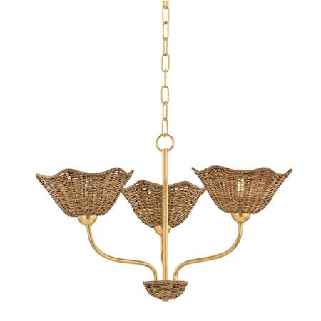 Mitzi Kehlani 3 Light 24" Wide Chandelier Aged Brass