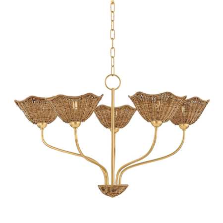 Mitzi Kehlani 5 Light 33" Wide Chandelier Aged Brass