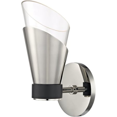 Mitzi Angie Single Light 10-3/4" High LED Wall Sconce with Clear Shade Polished Nickel