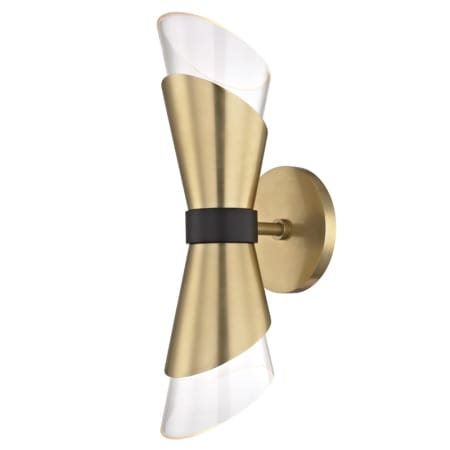 Mitzi Angie 2 Light 4-3/4" Wide LED Wall Sconce with Clear Shades Aged Brass