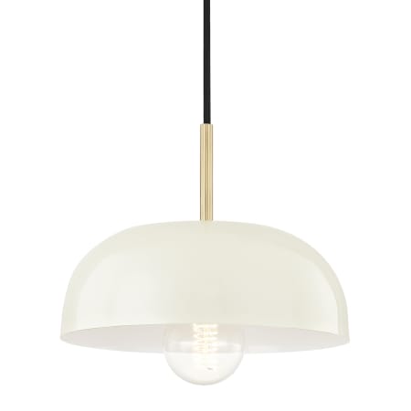 Mitzi Avery Single Light 11" Wide Pendant Aged Brass / Cream