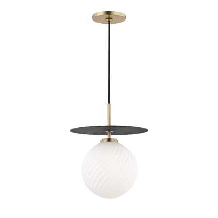 Mitzi Ellis Single Light 10-1/4" Wide LED Pendant Aged Brass / Black