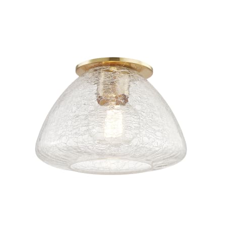 Mitzi Maya Single Light 9" Wide Semi-Flush Ceiling Fixture Aged Brass
