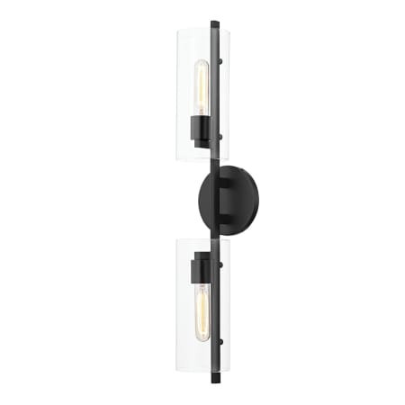 Mitzi Ariel 2 Light 28" Tall Wall Sconce with Clear Glass Shades Soft Black