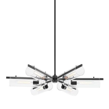 Mitzi Ariel 6 Light 40" Wide Chandelier with Clear Glass Shades Soft Black