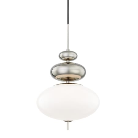 Mitzi Elsie 13" Wide Single Pendant with Frosted Glass Shade Polished Nickel