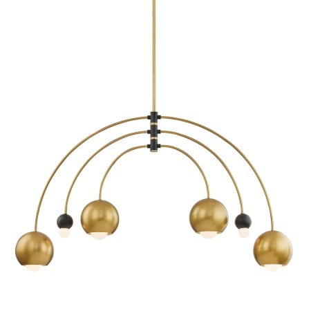Mitzi Willow 6 Light 49" Wide Linear Chandelier Aged Brass / Black