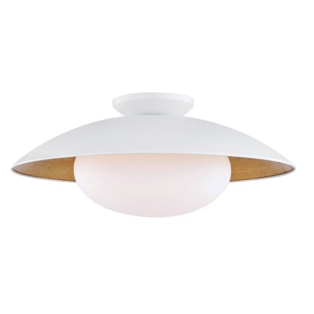 Mitzi Cadence 21" Wide Semi-Flush Ceiling Fixture White Lustro / Gold Leaf