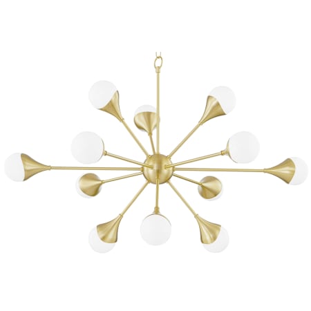 Mitzi Ariana 12 Light 50" Wide LED Abstract Chandelier Aged Brass
