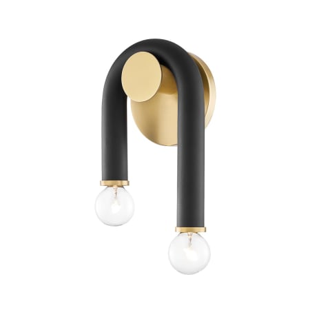 Mitzi Whit 2 Light 11" Tall Wall Sconce Aged Brass / Black
