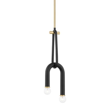 Mitzi Whit 2 Light 7" Wide Abstract Multi Light Pendant Aged Brass / Black