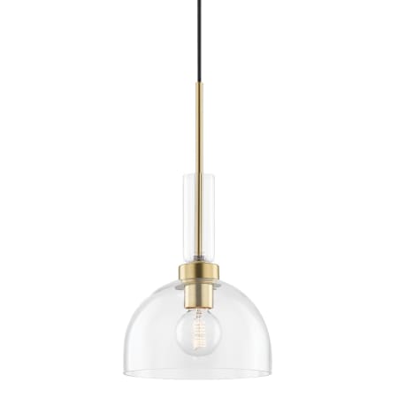 Mitzi Tabitha Single Light 10" Wide Pendant Aged Brass