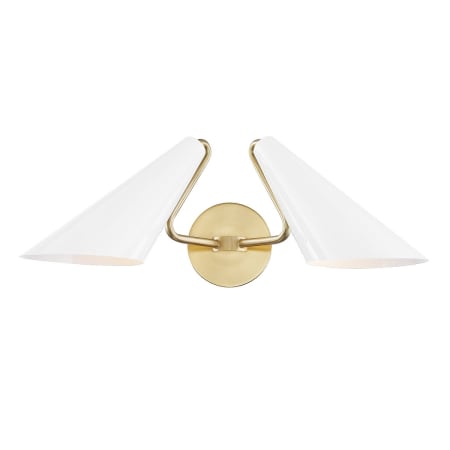 Mitzi Talia 2 Light 8" Tall Wall Sconce Aged Brass / Dove Gray