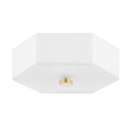 Mitzi Lizzie 11" Wide Flush Mount Ceiling Fixture Aged Brass / Polished Nickel