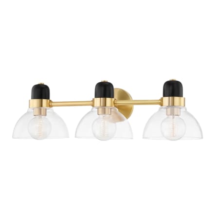 Mitzi Camile 3 Light 25" Wide Vanity Light Aged Brass