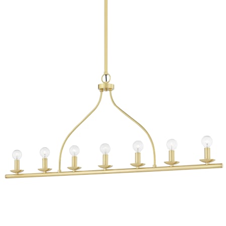 Mitzi Kendra 7 Light 44" Wide Linear Chandelier Aged Brass