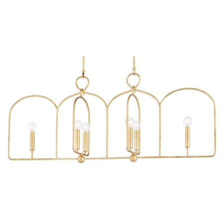 Mitzi Mallory 6 Light 45" Wide Linear Chandelier Gold Leaf