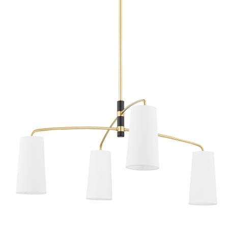 Mitzi Evelyn 4 Light 45" Wide Chandelier Aged Brass / Soft Black