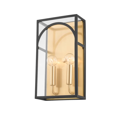 Mitzi Addison 2 Light 14" Tall Wall Sconce Aged Brass / Black