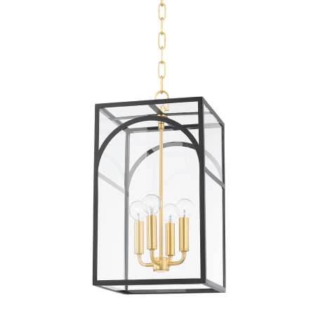 Mitzi Addison 4 Light 11" Wide Pendant Aged Brass / Black