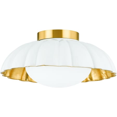 Mitzi Penelope 14" Wide Flush Mount Ceiling Fixture Aged Brass