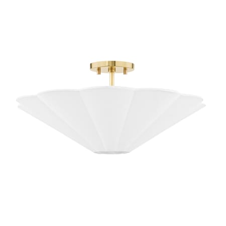 Mitzi Alana 3 Light 20" Wide Flush Mount Ceiling Fixture Aged Brass