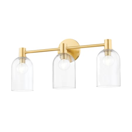 Mitzi Paisley 3 Light 22" Wide Bathroom Vanity Light Aged Brass