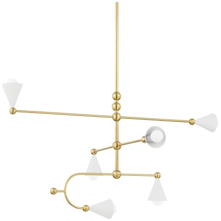 Mitzi Hikari 6 Light 43" Wide Abstract Pendant Aged Brass / Soft White