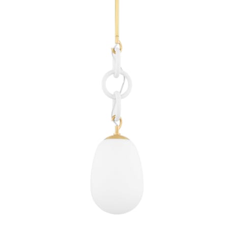 Mitzi Marina 9" Wide Mini Pendant Aged Brass / Textured White