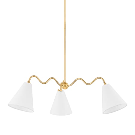 Mitzi Onda 3 Light 43" Wide Chandelier Aged Brass