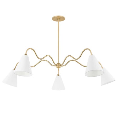 Mitzi Onda 5 Light 63" Wide Chandelier Aged Brass