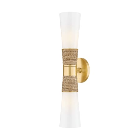 Mitzi Mica 2 Light 21" Tall Wall Sconce Aged Brass