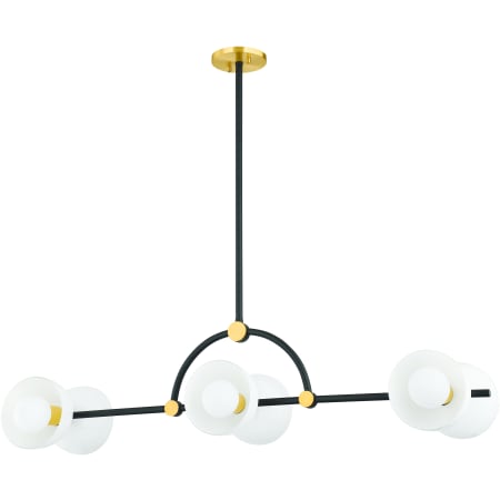 Mitzi Belle 6 Light 12" Wide Linear Pendant Aged Brass