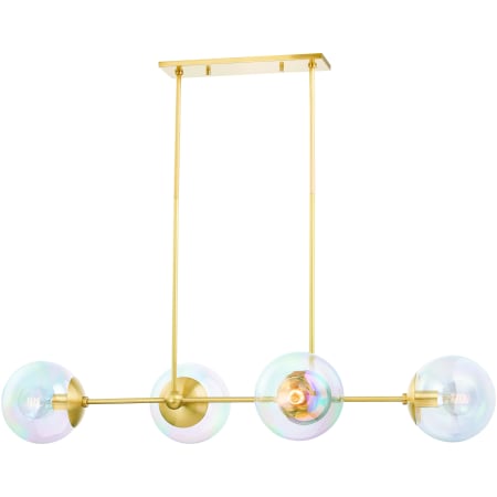 Mitzi Ophelia 4 Light 21" Wide Linear Pendant Aged Brass