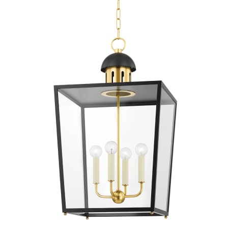 Mitzi June 4 Light 16" Wide Multi Light Pendant Aged Brass / Soft Black