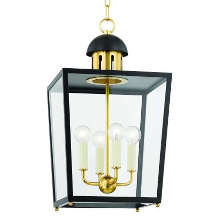 Mitzi June 4 Light 12" Wide Multi Light Pendant Aged Brass / Soft Black