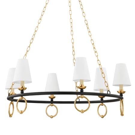 Mitzi Haverford 6 Light 37" Wide Ring Chandelier Aged Brass / Textured Black