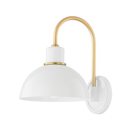 Mitzi Camille 12" Tall Wall Sconce Aged Brass / Glossy White